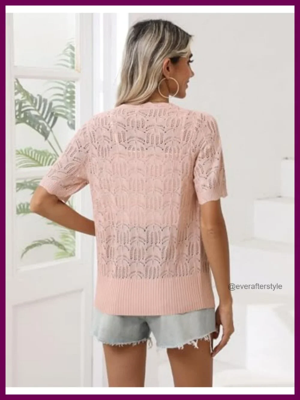 Zeagoo Women's Crochet Cardigan Short Sleeve Button Front Shrug Sweater